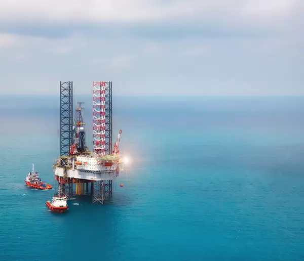 oil rig at sea