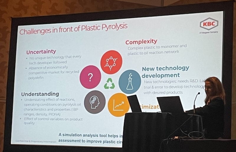 Ghoncheh Rasouli presenting on Plastic Pyrolysis Challenges