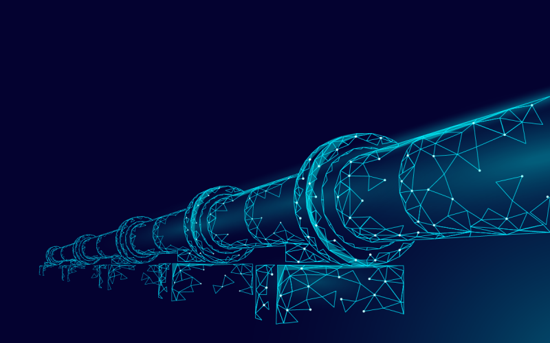 Oil pipeline low poly business concept