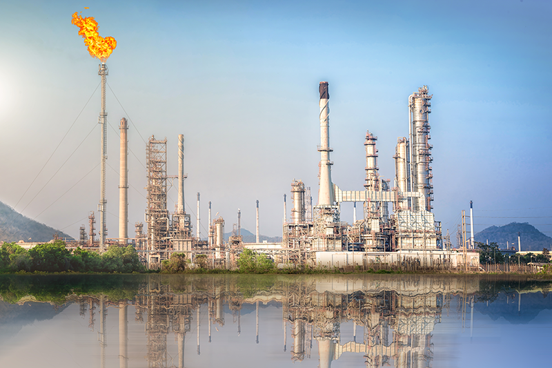 Refinery with flare