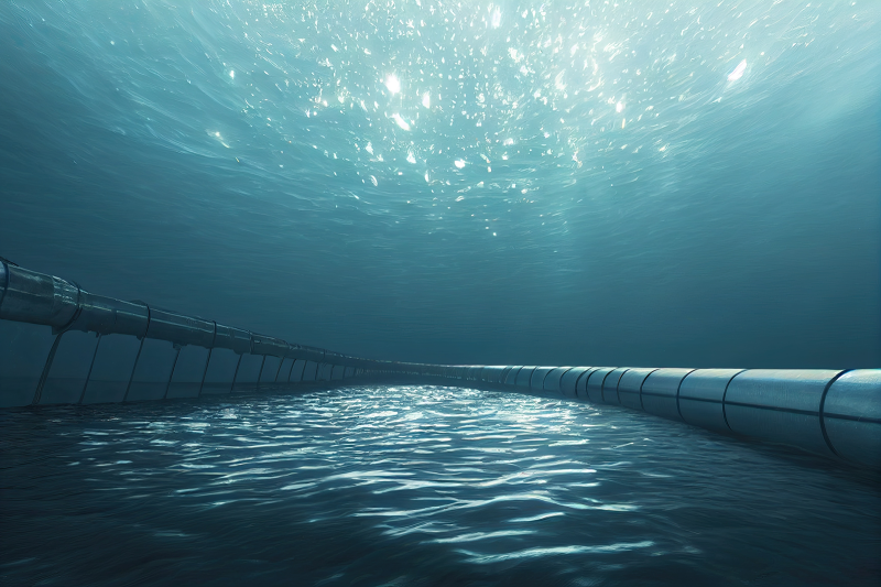 Underwater gas pipelines for gas transportation
