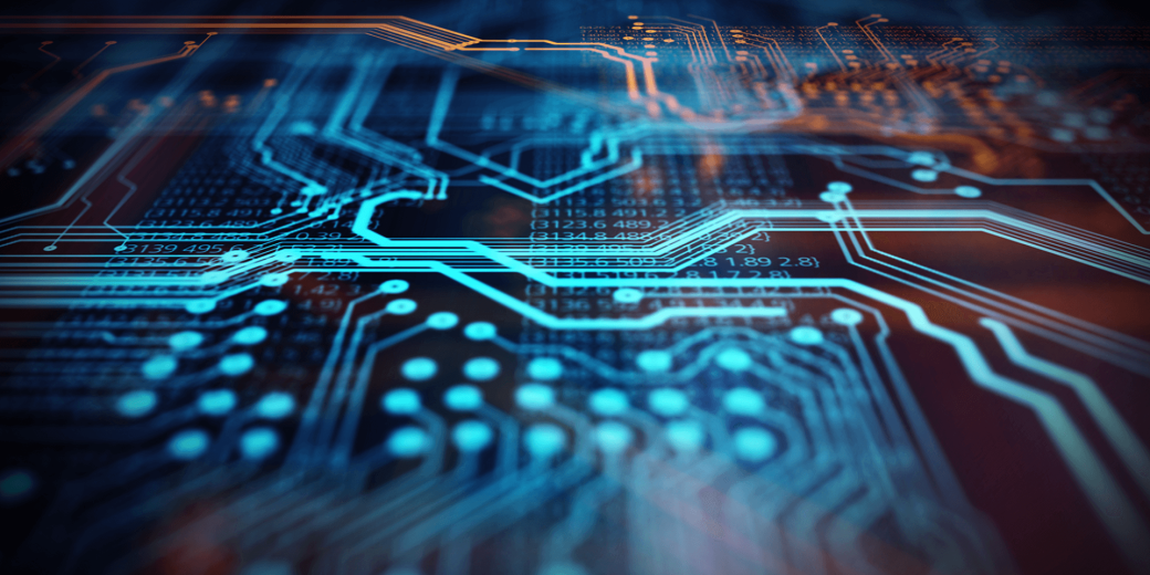 Blue and Black technology background circuit board