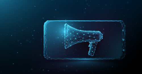 digital smartphone with megaphone